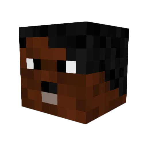 DarkskinJesus Minecraft avatar head, 3D render