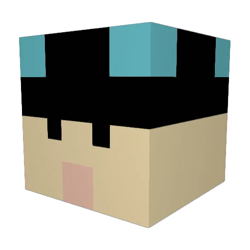 Darkstrange Minecraft avatar head, 3D render