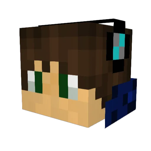 Darktrainer_1 Minecraft avatar head, 3D render