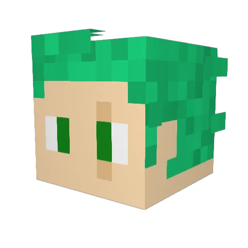 Darkues Minecraft avatar head, 3D render