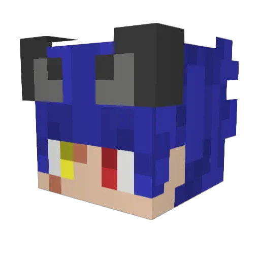 Darkwolf7286 Minecraft avatar head, 3D render