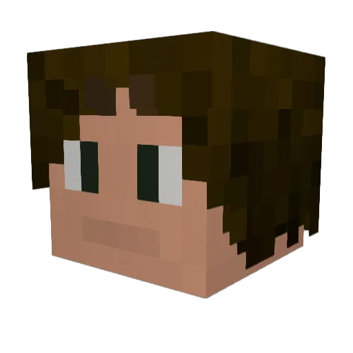 Darkyen Minecraft avatar head, 3D render