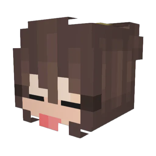 Darling_April Minecraft avatar head, 3D render
