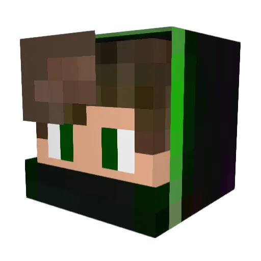 Darlisson_Dark Minecraft avatar head, 3D render