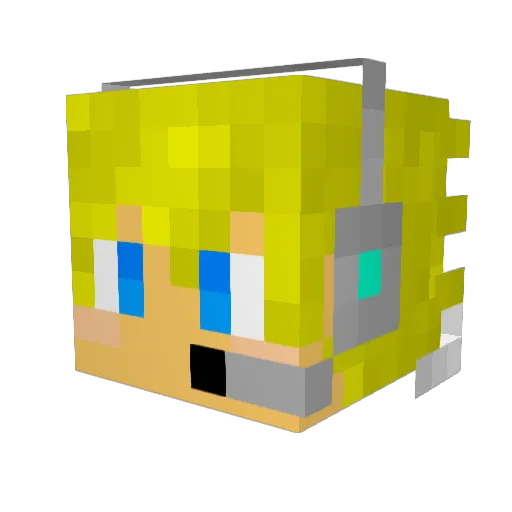 Darqo Minecraft avatar head, 3D render