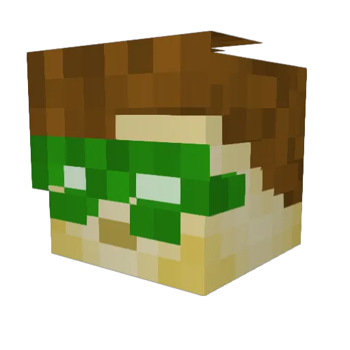 Darquemyst Minecraft avatar head, 3D render