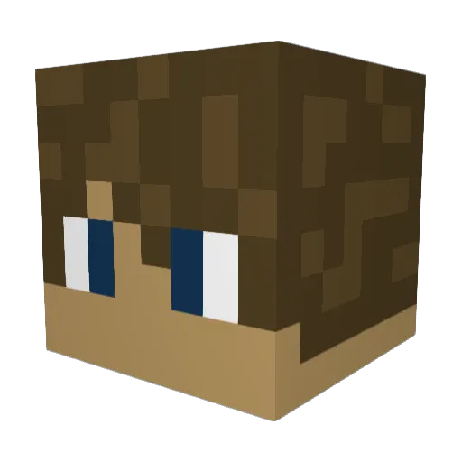 Darrb Minecraft avatar head, 3D render