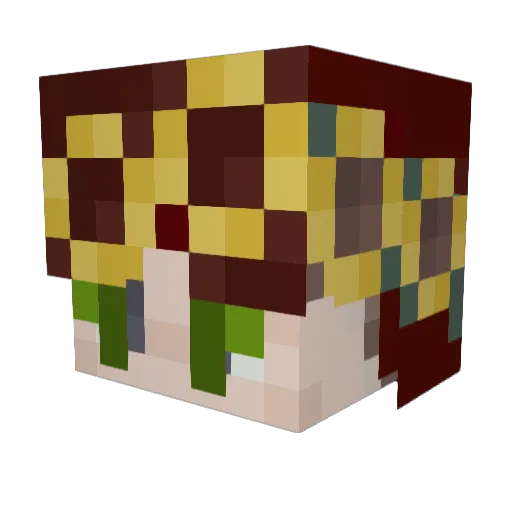 Darrcie Minecraft avatar head, 3D render