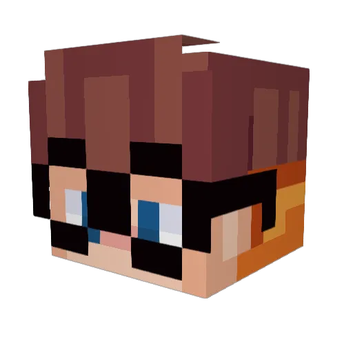 DarrelDaFis Minecraft avatar head, 3D render