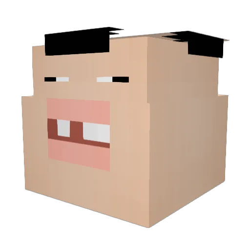 Darrennnn Minecraft avatar head, 3D render