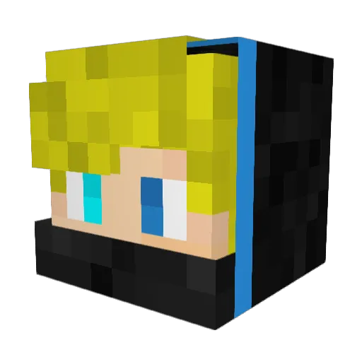 Darry1 Minecraft avatar head, 3D render
