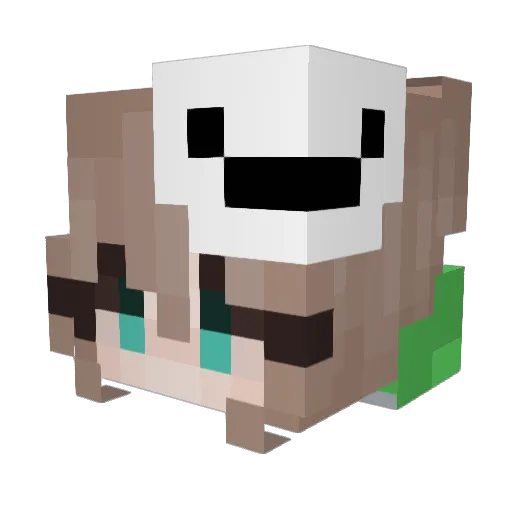 Darsiii Minecraft avatar head, 3D render