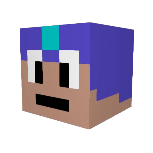 DartBoard Minecraft avatar head, 3D render