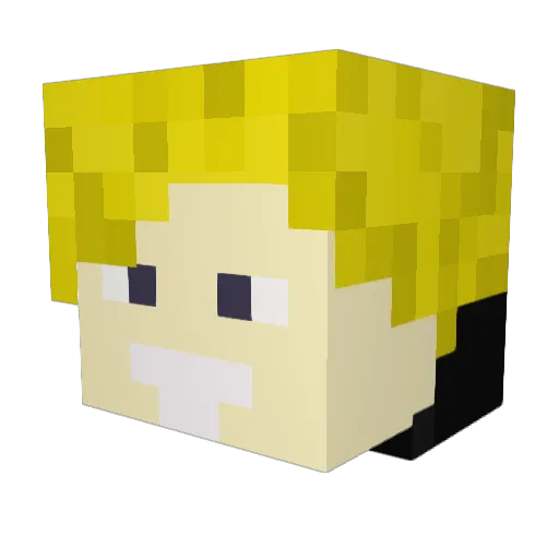 Dartax Minecraft avatar head, 3D render