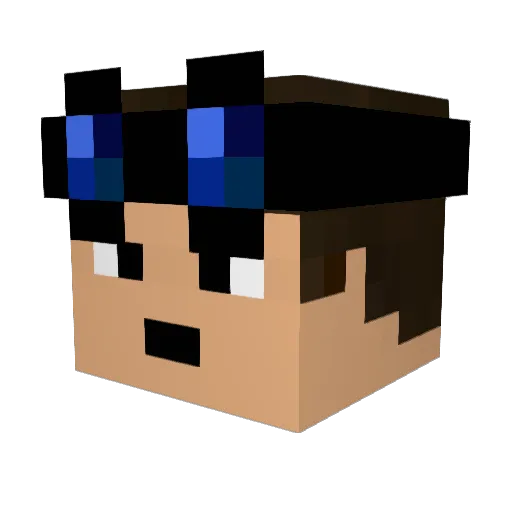 DarthAcar Minecraft avatar head, 3D render