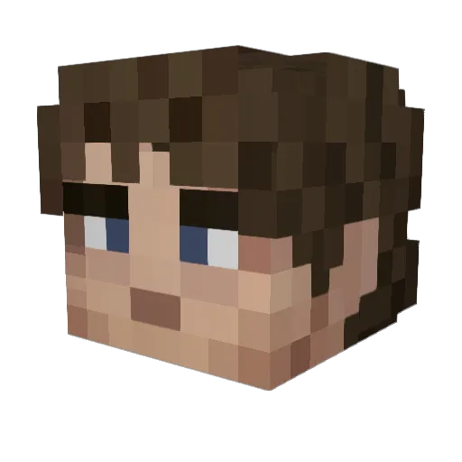 DarthBr0t1 Minecraft avatar head, 3D render