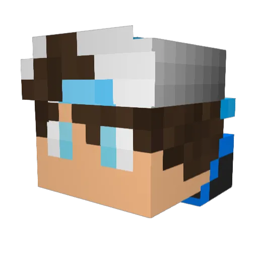 DarthDude16 Minecraft avatar head, 3D render