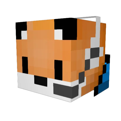 DarthFox Minecraft avatar head, 3D render