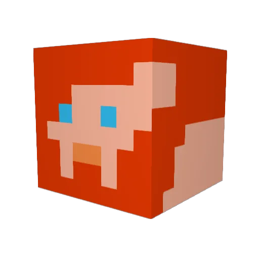 DarthHip Minecraft avatar head, 3D render