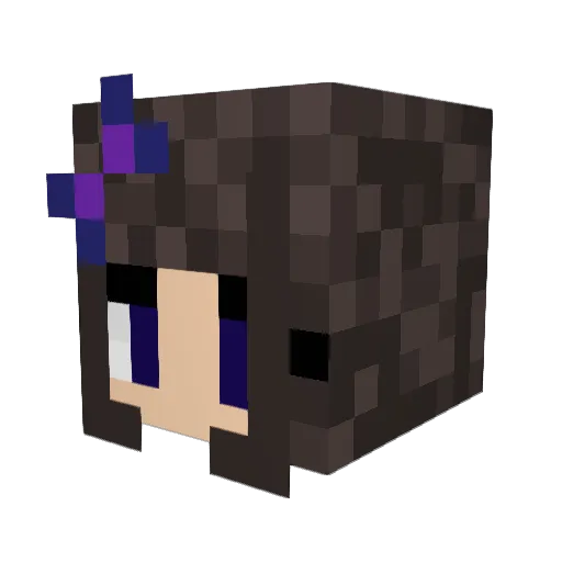 DarthKate Minecraft avatar head, 3D render