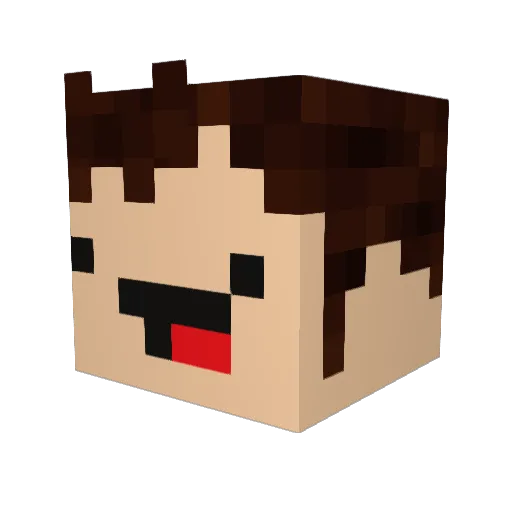 DarthLudicrous Minecraft avatar head, 3D render