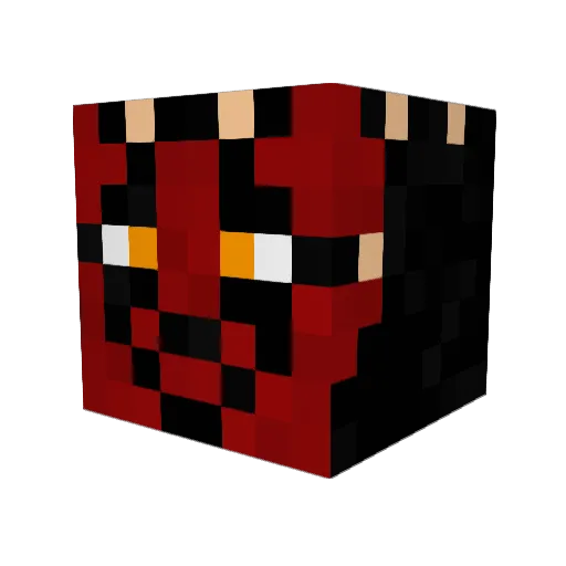DarthMaul007 Minecraft avatar head, 3D render
