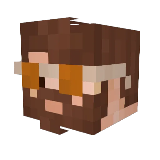 DarthPotato Minecraft avatar head, 3D render