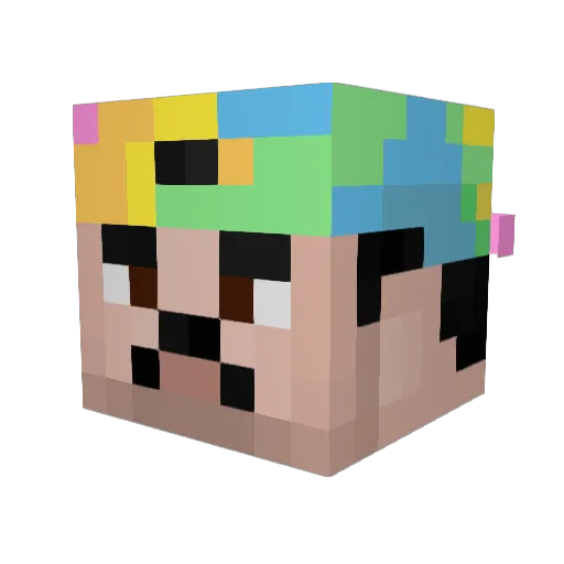 DarthPry Minecraft avatar head, 3D render