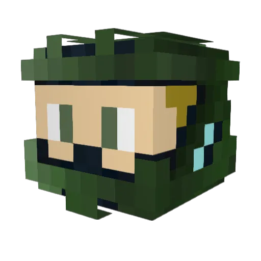 DarthRed42 Minecraft avatar head, 3D render