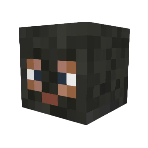 DarthStevie Minecraft avatar head, 3D render