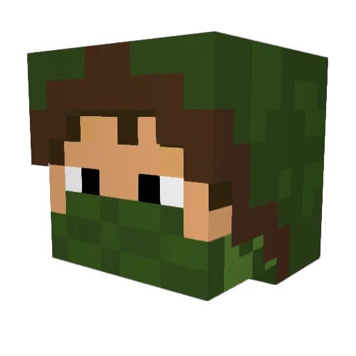 DarthSweder Minecraft avatar head, 3D render