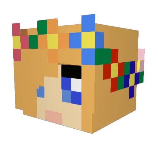 Darthia Minecraft avatar head, 3D render
