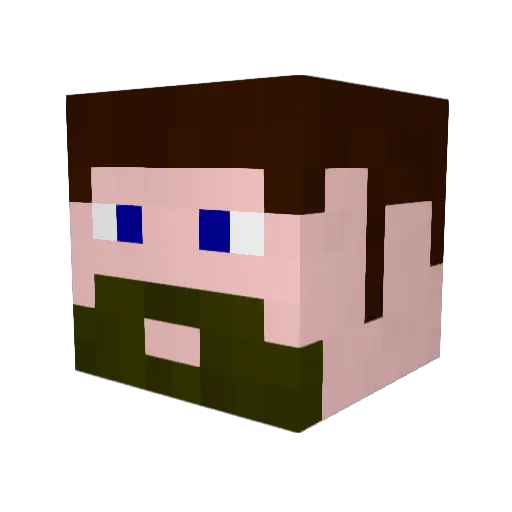 Darthlos Minecraft avatar head, 3D render