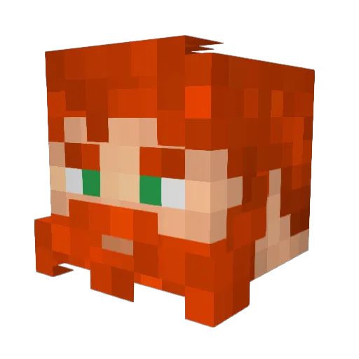Darthpudding Minecraft avatar head, 3D render