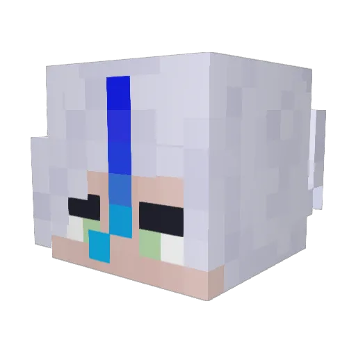 Dartkat Minecraft avatar head, 3D render