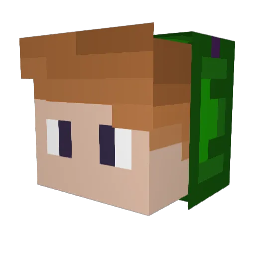 Darukie Minecraft avatar head, 3D render