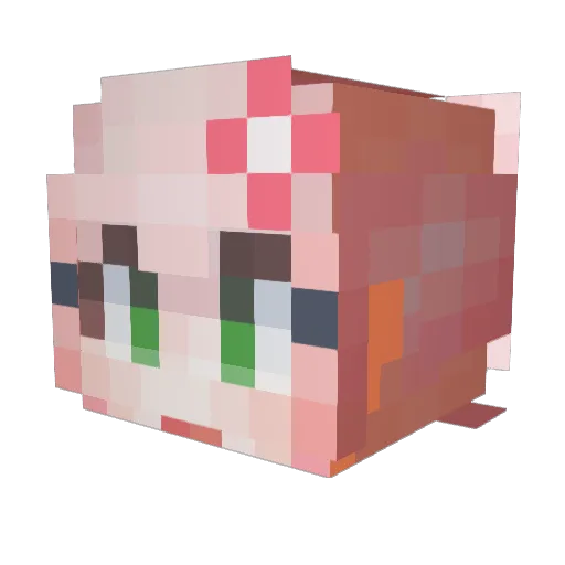 Darung Minecraft avatar head, 3D render