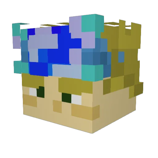Darvium Minecraft avatar head, 3D render
