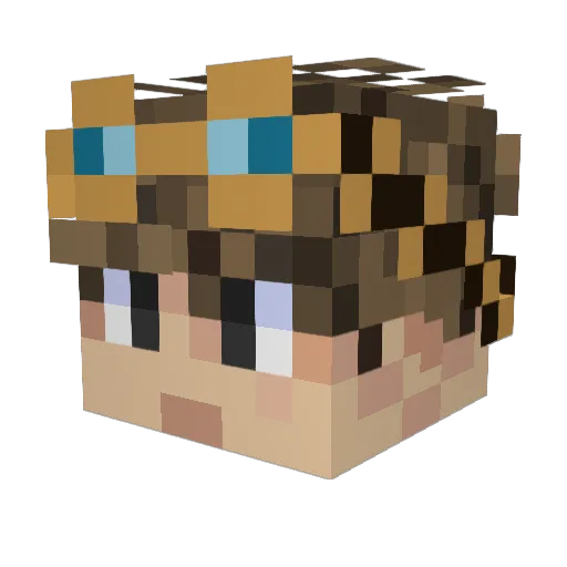DarvixGaming Minecraft avatar head, 3D render