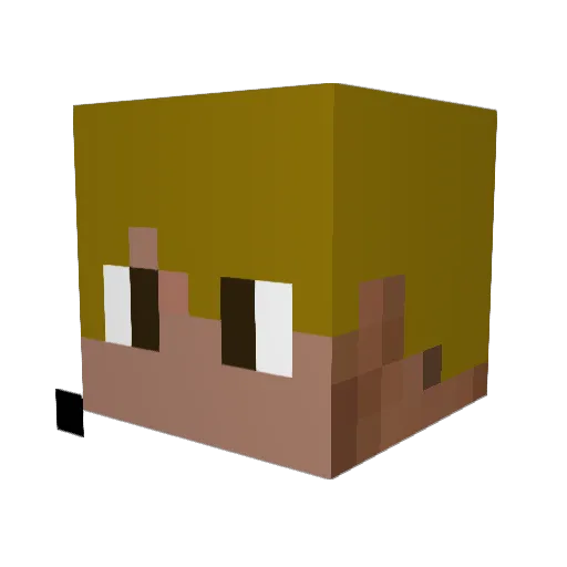 DaryIGaming Minecraft avatar head, 3D render
