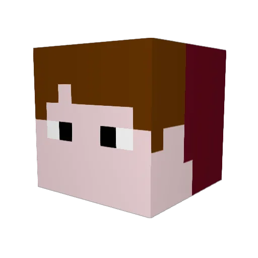 DaryYT Minecraft avatar head, 3D render