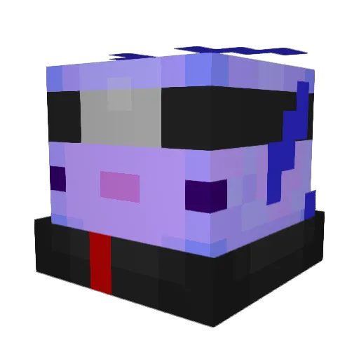 DasAxelotl Minecraft avatar head, 3D render
