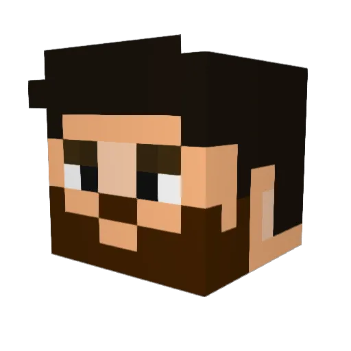 DasHermelin Minecraft avatar head, 3D render