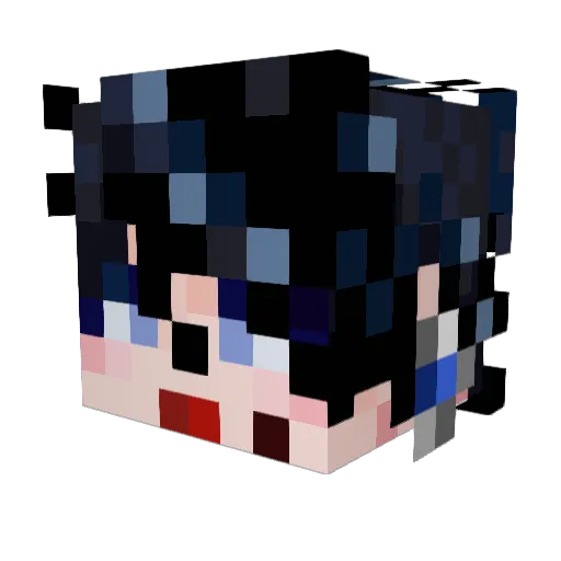 DasKiddo Minecraft avatar head, 3D render