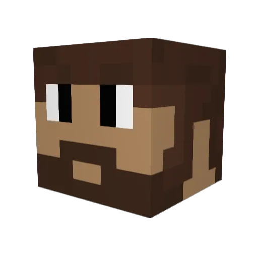 DasQBert Minecraft avatar head, 3D render