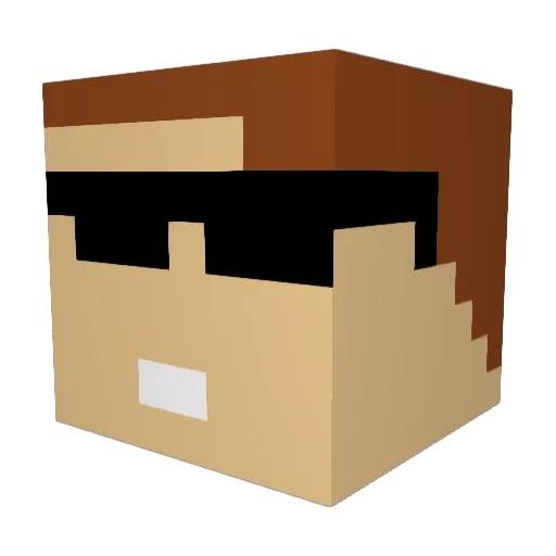 Das_A_Team Minecraft avatar head, 3D render