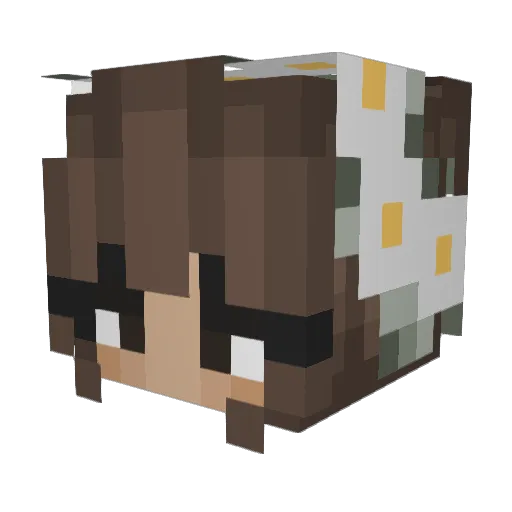 Das_Aurora Minecraft avatar head, 3D render