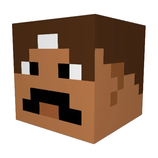 Dasahan Minecraft avatar head, 3D render