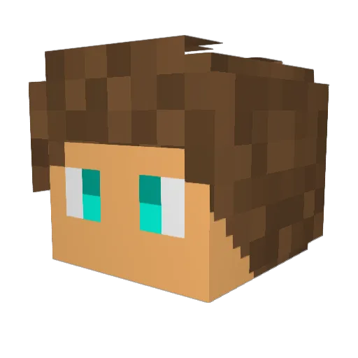 Dasarsca Minecraft avatar head, 3D render