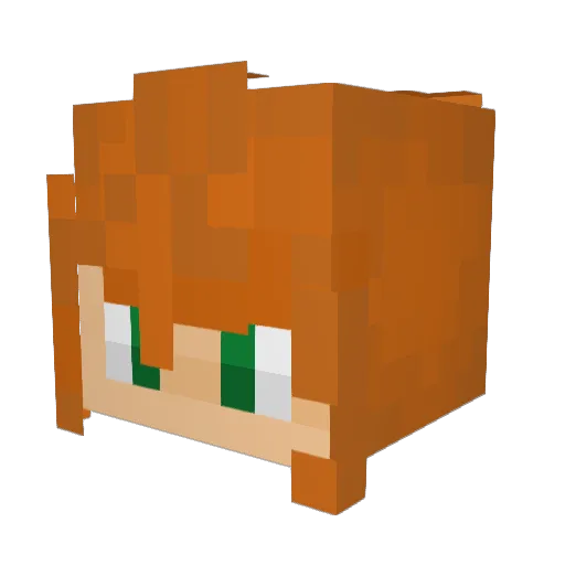 Dash007_ Minecraft avatar head, 3D render